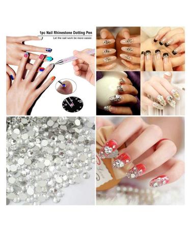 1500-Piece Rhinestones Set - 6 Sizes of Self-Adhesive Glittering Stones for Nail Art Clothing & Handicrafts with Picker Pen & Tweezers - Buy Online on GoSupps.com