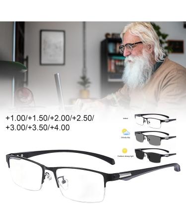 Photochrome Progressive Multifocus Reading Glasses | UV400 Self-Tinting Sunglasses | Rectangular Multifunctional Eyewear for Men & Women | Ideal for Outdoor Reading - Buy Online on GoSupps.com