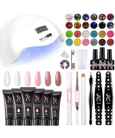 SXC Cosmetics Poly Extension Gel Nail Kit All in One Gel Nail Art Extension Starter Kit for beginners (Max Series)