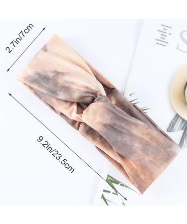 Gortin Boho Tie Dye Headbands for Women and Girls - 4 Pcs Set | Criss Cross Hair Bands, Stretch Yoga Sweatband, Turban Twist Head Wraps - Buy Online on GoSupps.com