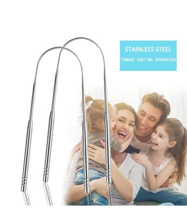 Stainless Steel Tongue Scraper (2 Pack) | Oral Care for Adults & Kids | Bad Breath Treatment & Oral Hygiene - Buy Online on GoSupps.com