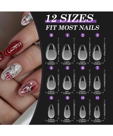 Venares 500 Pcs Extra Short Almond Soft Gel Nail Tips Set - Pre-Polished 12 Sizes Includes Glue for Gel Nails - Buy Online on GoSupps.com
