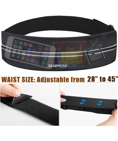 GEARWEAR Waistband Running Belt for Phone - Gray, 27-43 Inch | Runner Pocket Pouch for Fitness, Jogging, Gym & Travel - Buy Online on GoSupps.com