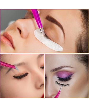 Lash Tweezers Set - 3Pcs Stainless Steel Eyelash Extension Tweezers | Straight and Curved Styles for Removing False Eyelashes and Nails | Red-Blue Gradient - Buy Online on GoSupps.com