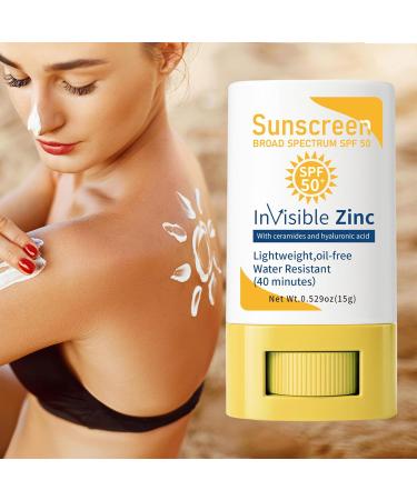 VedoAID Invisible Zinc Sunscreen Stick SPF 50 Broad Spectrum Water Resistant Hydrating with Vitamin E Zinc Oxide 0.705 oz (1pc (Invisible Zinc)) - Buy Online on GoSupps.com