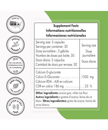 Supersmart Calcium D-Glucarate 1500mg - Antioxidant & Detox Supplement - 90 Capsules - Buy Online on GoSupps.com