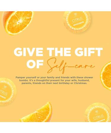 Fresh Faze Citrus Shower Steamer - Self Care Aromatherapy Gift for Women - Organic Essential Oil Shower Bombs - 15 Tablets Citrus Scent - Buy Online on GoSupps.com
