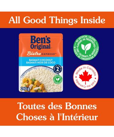 BEN'S ORIGINAL BISTRO EXPRESS Basmati Coconut Flavoured Rice Side Dish 240g Pouch Basmati Coconut 1 - Buy Online on GoSupps.com