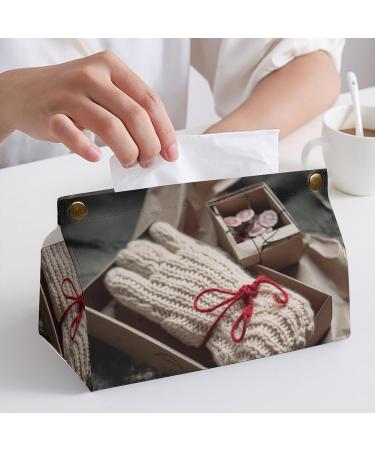 Tissue Box Cover Tissue Box Holder Knitted Gloves Print Tissue Holder Travel Tissue Packs Facial Paper Holder Decorative Holder - Buy Online on GoSupps.com