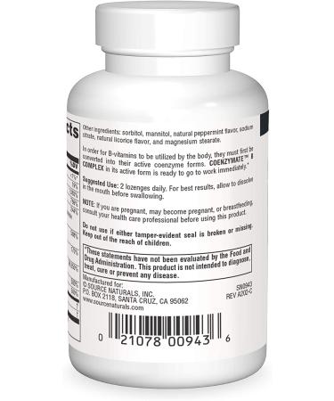 Source Naturals Coenzymate B Complex Sublingual Tablets - Peppermint Flavor, 60 Count - Buy Online on GoSupps.com