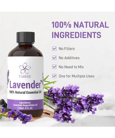 ASAKUKI Lavender Oil 4 Fl. Oz - Natural Therapeutic Grade Essential Oil for Diffuser, Home, Candle & Soap Making - YAHIME Infinite Series - Buy Online on GoSupps.com