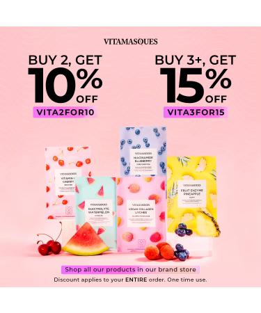 Vitamasques Juicy Collection 7-Pack Face Masks - Pore Purifying, Brightening, and Hydrating Sheet Masks - Fruit-infused Skincare Set - Buy Online on GoSupps.com