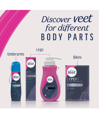 Veet Expert Hair Removal Cream with Shea Butter - 400ml - For All Skin Types - Arms, Legs, Underarms & Bikini - 48 Hr Hydration - Fast & Effective - Pack of 1 - Buy Online on GoSupps.com