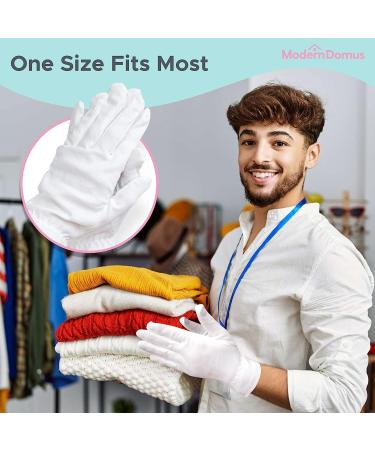 3 Pairs White Premium Cotton Sleep Gloves for Eczema and Dry Hands - Overnight Moisturizing Gloves for Men and Women - Includes Mesh Laundry Bag - Fits Most - Buy Online on GoSupps.com
