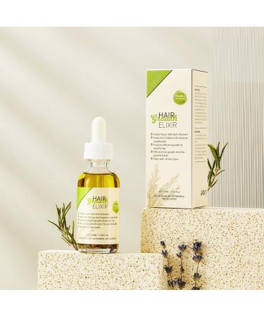Hair Growth Elixir Oil - 100% Pure Organic Rosemary Castor Almond Oil Serum for Men & Women - Effective Hair Loss Treatment - 1.69 Fl Oz - Buy Online on GoSupps.com
