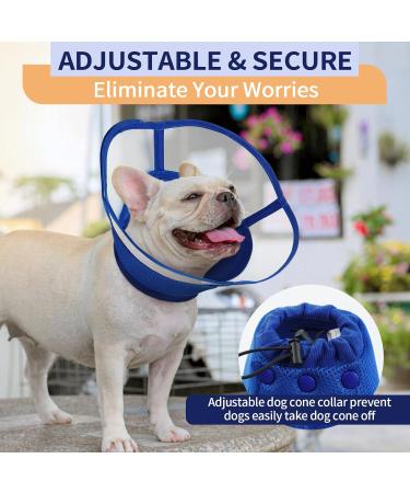 Kuoser Rescue Dog Soft Protective Collar | Adjustable & Comfy Cone for Post-Op Dogs & Cats - Leak Proof Breathable Design in Blue - Buy Online on GoSupps.com