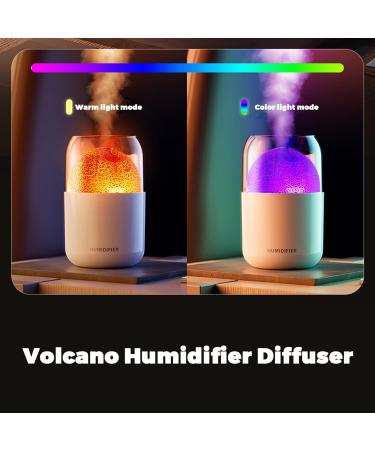 1PC Portable Volcano Humidifier - 300ml Aromatherapy Diffuser with Flame Light & 2 Modes for Home & Office - Buy Online on GoSupps.com