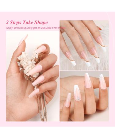 Saviland French Nail Stamp Kit with White Gel Polish - Nail Art Stamping Set for French Manicure - Buy Online on GoSupps.com