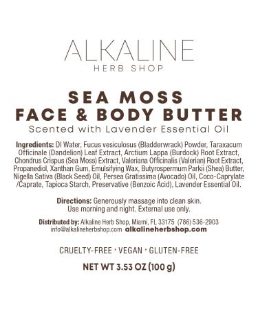 Alkaline Herb Shop - Sea Moss Body Glow Bundle - Sea Moss & Bladderwrack Supplement Sea Moss Face & Body Butter Sea Moss Soursop & Lavender Soap - Buy Online on GoSupps.com