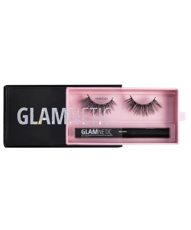 Glamnetic Magnetic Eyelashes Lash Kit | Verified + Magnetic Eyeliner Pen Lashes Pack Dramatic Long Eyelash Kit Reusable up to 60 times - 1 pair + liner Verified - 1 Pair