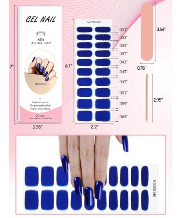 Kalolary Blue Gel Nail Strips - Metallic Chrome Full Wrap Nail Polish Stickers | Long Lasting Salon Quality | UV/LED Lamp Required - Buy Online on GoSupps.com