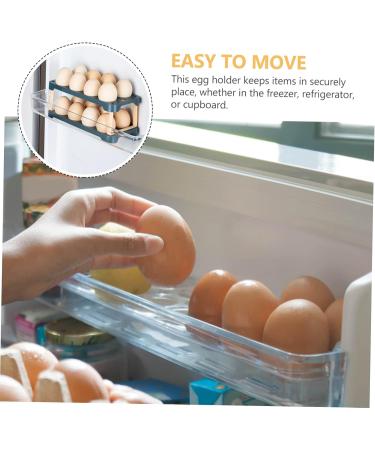 COLLBATH Box Egg Carton Eggs Plastic Stand Plastic Pallet Egg Storage Case Refrigerator Crisper re-usable Blue 22.3X10.1X8.9CM - Buy Online on GoSupps.com