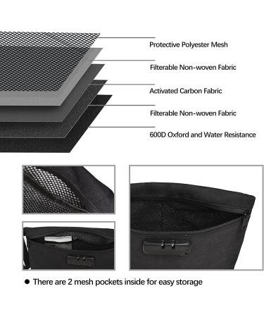 COLAZ Smell Proof Bag with Lock - Durable Water Repellent Odor Proof Pouch for Travel Stash - Black - Buy Online on GoSupps.com