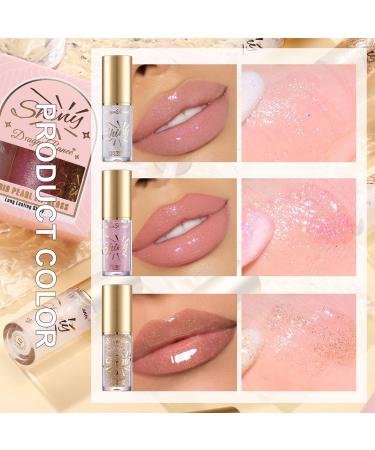 3 PCS Glitter Lip Gloss Set - Hydrating Shine Primer Lip Tint & Long Lasting Lip Oil - Shimmery Lightweight Sheer Care - Ideal Makeup Gift - Buy Online on GoSupps.com