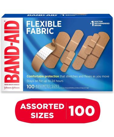 Buy BAND-AID Flexible Fabric Adhesive Bandages - Assorted 100/Box for International Shipping | Durable & Reliable Care - Buy Online on GoSupps.com