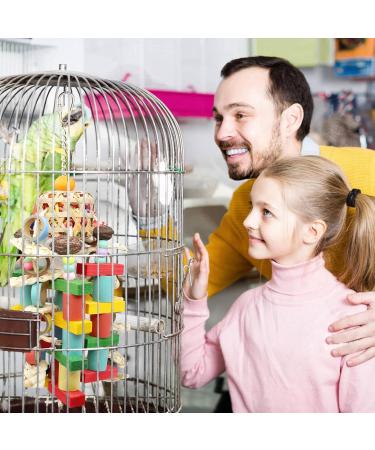 Multi-Colored Parrot Hanging Toys | Chew & Bite Cardboard Accessories for Budgies & Large Birds - M-45cm - Buy Online on GoSupps.com