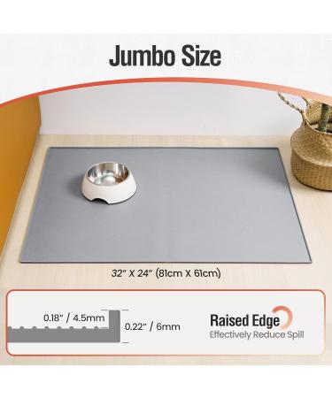 Conlun Non-Slip Dog & Cat Feed Mat - 100% Waterproof Elevated Edge Dishwasher-Safe 81x61 Turquoise - Buy Online on GoSupps.com