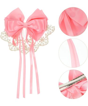 Beaupretty Large Bow Hair Clip Lace Bow Hair Clip Decorative Hair Clip Huge Bow Barrette Hair Bows for Women Pink - Buy Online on GoSupps.com