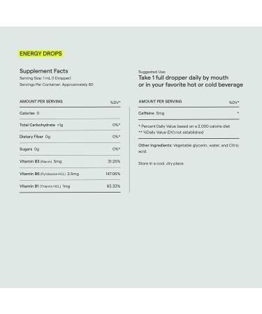 Rae Energy Drops - Vegan Liquid Supplement for Women with B Vitamins, Thiamine, and Caffeine - Natural Energy Support with No Crash - Buy Online on GoSupps.com