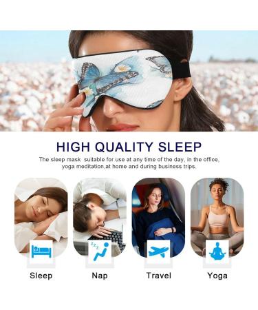 WELLDAY Butterfly Floral Sleep Mask - Soft Comfort Eye Shade Cover for Men and Women - Buy Online on GoSupps.com