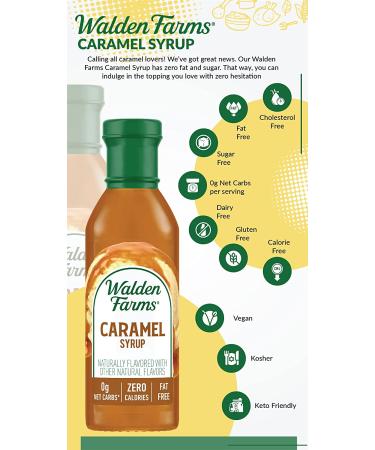 Walden Farms Sugar-Free Caramel Syrup 0g Net Carbs, Calories, Fat, Gluten | Kosher Certified | 12oz Bottles (Pack of 2) - Buy Online on GoSupps.com