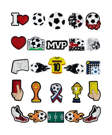 Soccer Charms for Clog Shoes Decoration Sports Shoe Charm for Boys Kids Teens Man Gifts