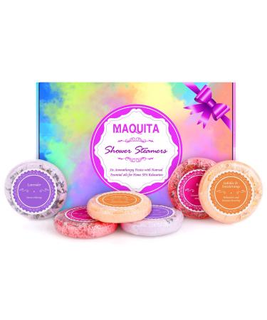 Shower Steamers Aromatherapy  MAQUITA 6 Pcs Shower Bombs Gift for Women and Men  Relaxing Spa Set for Mom Who Has Everything  Birthday  Christmas Day  Mothers Day  Easter Day  and Valentine's Day Gift