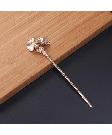 Lurrose Vintage Ginkgo Leaf Hair Chopsticks | Retro Brown Hairpin & Barrette Hair Decor - International Shipping Available - Buy Online on GoSupps.com