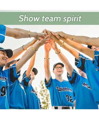 Inbagi 30 Pcs Ball Bracelet Sports Party Favors - Adjustable Braided Rope Bracelets for Teens & Adults - Yellow Softball Theme - Buy Online on GoSupps.com