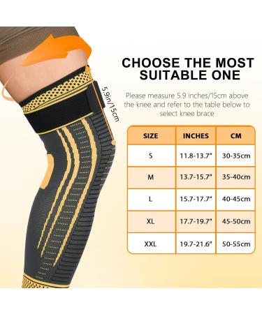 Shop Long Copper Knee Braces for Full Leg Support | Compression Sleeves for ACJ PCL Meniscus Tear & Arthritis - X-Large Size - Buy Online on GoSupps.com