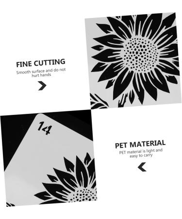 NUOBESTY 20pcs Set Sunflower Cutout Painting Template Mandala Flower Stencil Diy Craft Hollow Flower Painting White 15X15CM - Buy Online on GoSupps.com