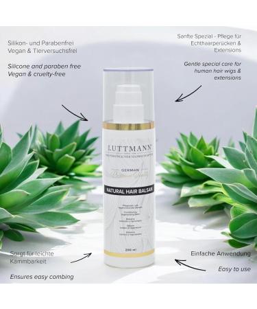 LUTTMANN Natural Hair Care Kit - Shampoo 200 ml + Balsam 200 ml + Hair Conditioner 200 ml - Intensive cleaning for all natural hair wigs hairpieces and extensions - Buy Online on GoSupps.com