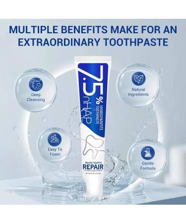 7.5% Hydroxyapatite Toothpaste Fluoride-Free Whitening & Enamel Support, Gentle Nano Formula for Sensitive Teeth, Fresh Mint, Natural Daily Care 4.23 Ounce (Pack of 2) - Buy Online on GoSupps.com