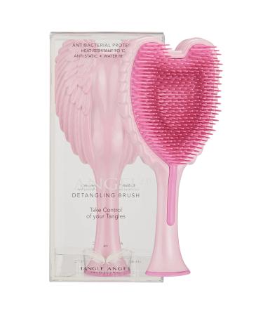 Hair Extension Brush - Anti Static Soft Bristle Paddle Brush for Straight or Wavy Hair - Angel Wings Shower & Blow Drying Detangler Hairbrushes for Women by Tangle Angel - Gloss Pink