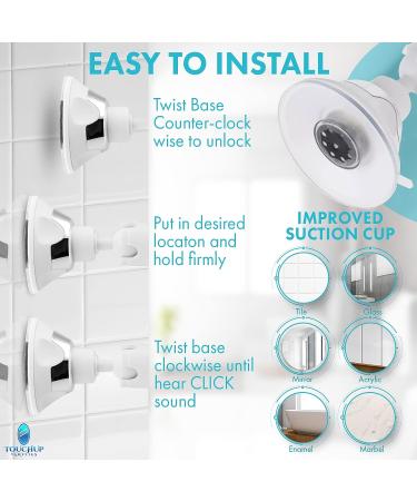 Fogless Shower Mirror with Suction Cup - Perfect for Makeup and Shaving (White) - Buy Online on GoSupps.com