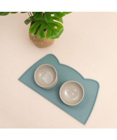 Ohmo Bowl Pad for Small Dogs & Cats | Non-Slip Waterproof Silicone Base - 46x25cm Light Blue - Buy Online on GoSupps.com