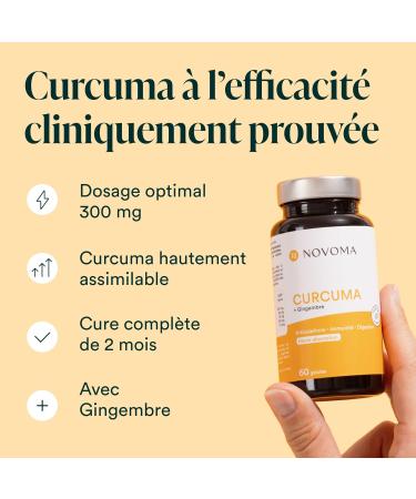 NOVOMA Curcuma 300mg Brevet Meriva avec Gingembre Soutient la Digestion et le Confort Articulaire Haute Teneur en Curcumine Cure de 2 mois Fabriqu en France - Buy Online on GoSupps.com