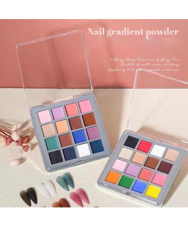 EnMart 16 Colors Soild Nail Gel Palette Aurora Mirror Nail Glitter Powder Nails Gel Polish Pigment Nail Art Decorations Metallic Nail Glitter Powder for Nail Art Decoration Nail Salon(02) C238 - Buy Online on GoSupps.com