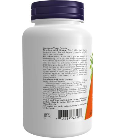NOW Horny Goat Weed 750 Mg Tablets 90 Count - Buy Online on GoSupps.com