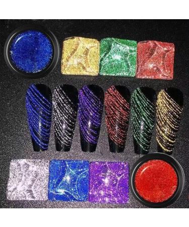 6 Colors Optional Reflective Nail Art Design Glitter Nail Gel Wire Drawing Flower Line Gel Spider Gel Varnish DIY Manicure - (Color: A6) - Buy Online on GoSupps.com